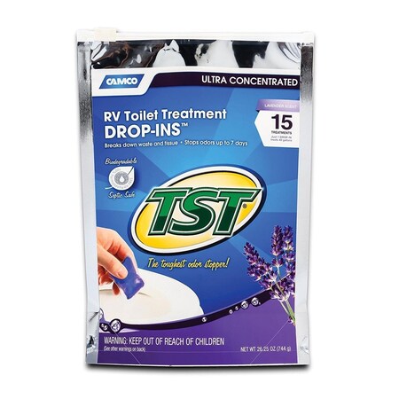 Camco TST Lavender Drop-Ins Holding Tank Treatment, 15PK CA321519